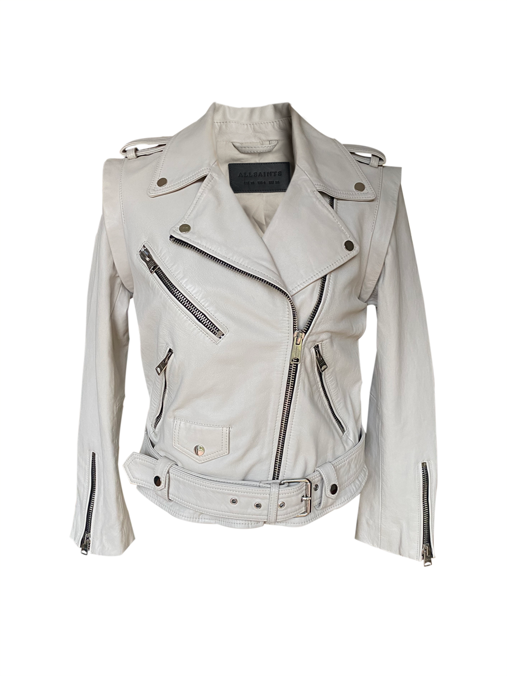 ALL SAINTS Beige Biker jacket - vest with removable sleeves
