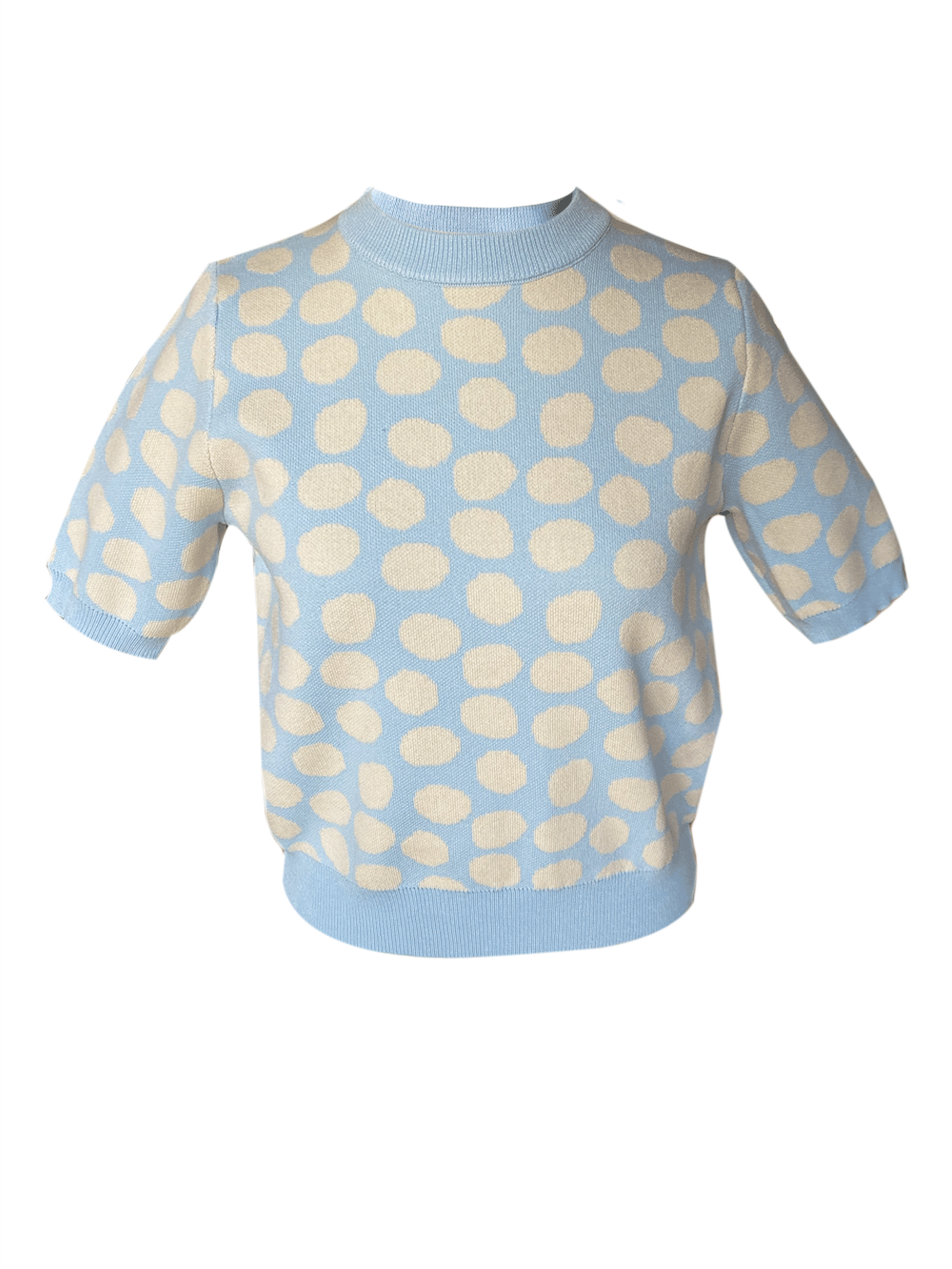 COMPANIA FANTASTICA baby blue dotted sweater S