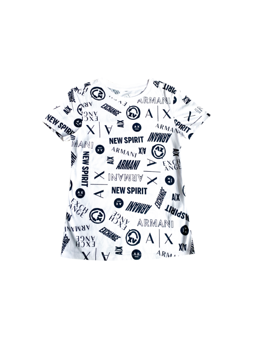 ARMANI EXCHANGE white black logo T-shirt XS