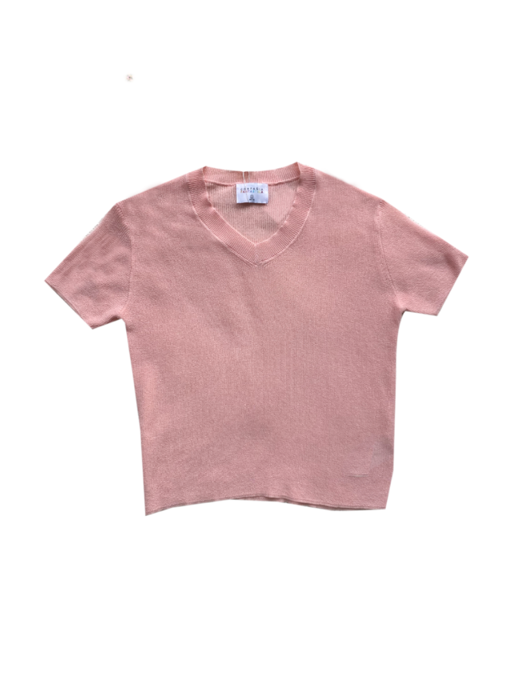 COMPANIA FANTASTICA pink knitted t-shirt blouse S
